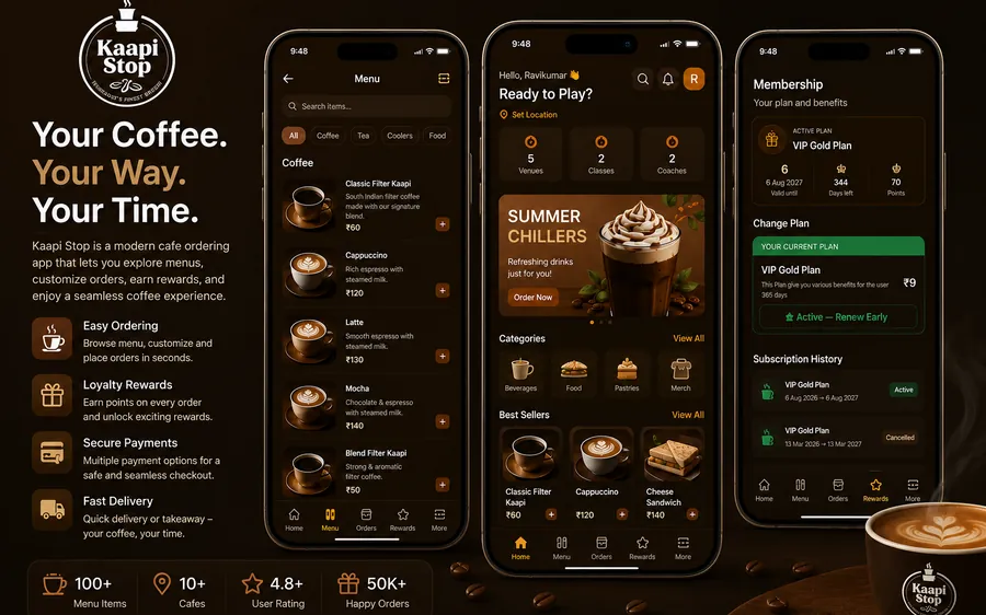 A café ordering app live on both app stores