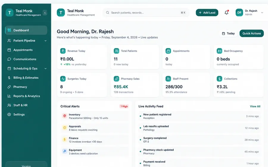 TealMonk interface