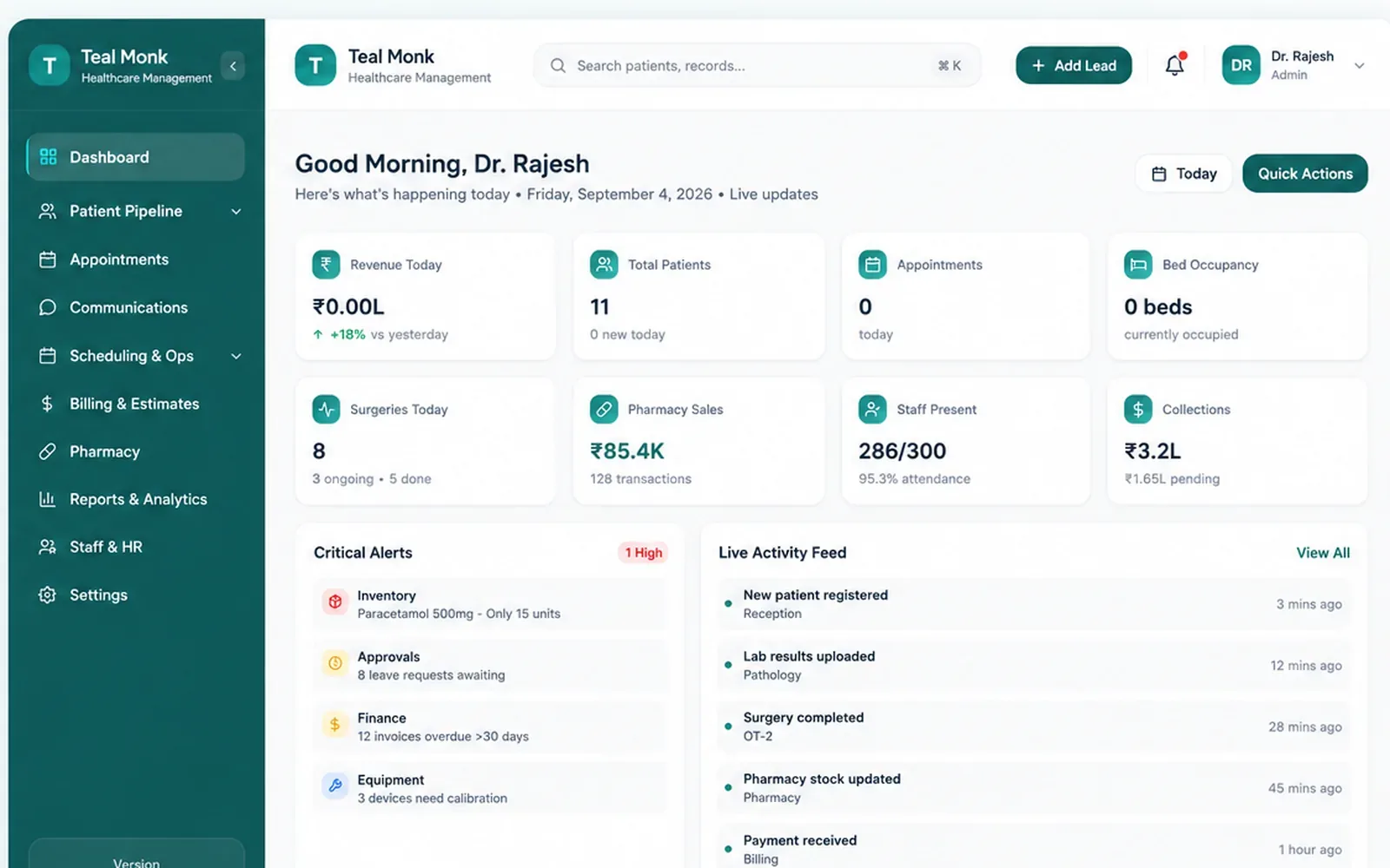 TealMonk screen